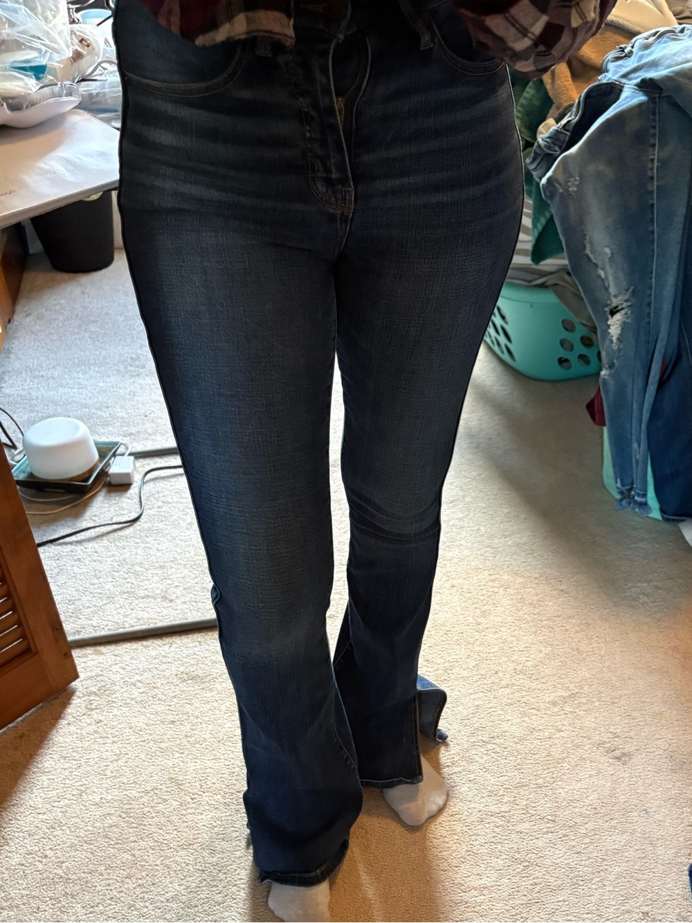 BKE Dark Blue Flare Jeans - High-Rise Wide Leg